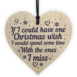 Red Ocean Christmas Wish Card Memorial Tree Decoration Handmade Hanging Wooden Bauble Chic Sign Xmas Friendship Gift