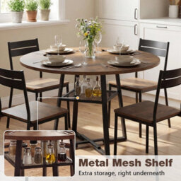 120 Cm Kitchen Table Round Dining Table For 4-6 - thumbnail 3
