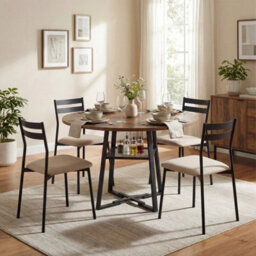 120 Cm Kitchen Table Round Dining Table For 4-6 - thumbnail 4