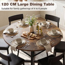 120 Cm Kitchen Table Round Dining Table For 4-6 - thumbnail 6