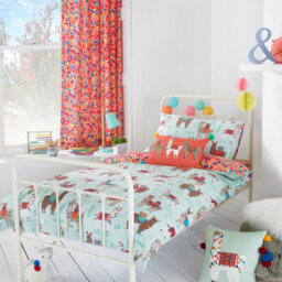 Little Furn. Llamarama Graphic Reversible Kids Duvet Cover Set, Toddler/junior, Orange