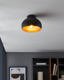 Eglo Mogano 2 Domed Copper Semi- Flush Ceiling Light - thumbnail 2