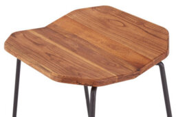 Orsina Slim Metal Legs Bar Stool, Distressed Elm Wood Seat Modern Bar Stool For Kitchen, Unique Luxury Bar Stool - thumbnail 3