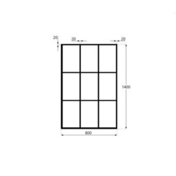 Homestylestore White 1700 X 750mm Bathroom Single Ended Square Shower Bath With Black Grid Screen - thumbnail 5