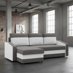 Orion A Corner Sofa Bed With Storage Universal Site Dark Grey Cream