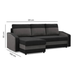 Orion A Corner Sofa Bed With Storage Universal Site Dark Grey Cream - thumbnail 5