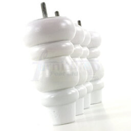 L&F 4X Solid Turned Wood Furniture Legs Chair Settee Feet 155mm 8mm Thread White Pkc220 - thumbnail 4