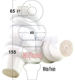 L&F 4X Solid Turned Wood Furniture Legs Chair Settee Feet 155mm 8mm Thread White Pkc220 - thumbnail 1