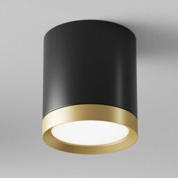 Luminosa Lighting Luminosa Maytoni Hoop Surface Mounted Downlight Black, Gold, 9.6Cm, Gx53