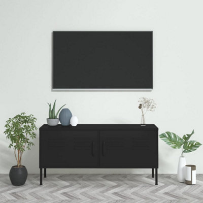 Berkfield Tv Cabinet Black 105X35X50 Cm Steel - image 1
