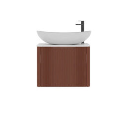 Royal Bathrooms Avenza 600mm Terracotta Clay Wall Hung Bathroom Countertop Vanity Unit 1 Drawer With Cesar Basin - thumbnail 6