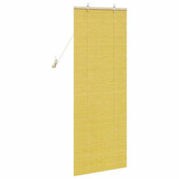 Berkfield Window Blinds & Shades With Curtains Manual Yellow Bamboo - thumbnail 5