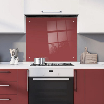 60 X 80Cm Red Pepper Glass Kitchen Splashback Splatter Screen Pre Drilled Holes Wall Hanging Fixings Included - image 1