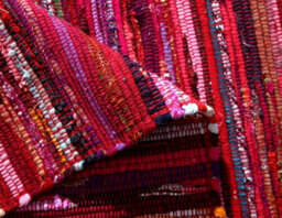 Second Nature Online Festival Recycled Cotton Blend Rag Rug In Varied Colourways Indoor And Outdoor Use / 75 Cm X 120 Cm / Red