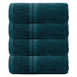 Ohs 4 Pack Of 100% Cotton Hand Towel, 50 X 80Cm - Dark Teal