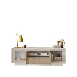FurniComp LTD Furnicomp Berlin 2 Door 1 Drawer 180Cm Cashmere And Cadiz Oak Tv Stand - thumbnail 3