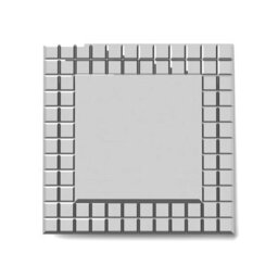 Ibathuk Milan Wall Mounted Square Bathroom Mirror, Stylish Mosaic Design Frameless Mirror For Modern Bathroom, 600 X 600mm - thumbnail 1