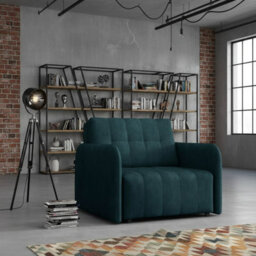 Viva Grand I Upholstered Sofa Bed With Storage Pocket Wavy Spring Wooden Legs Living Room 85X95X98Cm Turquoise - thumbnail 2