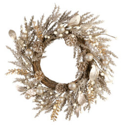 Dibor Vintage Style Red Festive Decor Autumn-Winter Wreath Front Door Christmas Wreath 35Cm