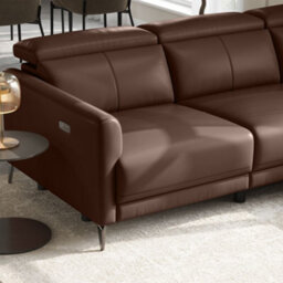 Valencia Andria Modern Top Grain Leather Reclining Sectional Three Seats With Right Hand Chaise Sofa Chocolate - thumbnail 5