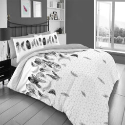 Gc Gaveno Cavailia Downy Dreams Duvet Cover Bedding Set White Single 2Pc With Reversible Geometric Printed Quilt Cover - thumbnail 1
