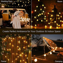 2 Pack 80Ft Solar String Lights - 200 Led, 8 Modes, Waterproof For Garden, Patio, Wedding (Warm White) - thumbnail 2
