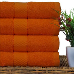 Casabella Towels Luxury 4 Pack Bath Sheets 100% Cotton Super Soft Quick Dry Highly Absorbent Bathroom Towels Orange - thumbnail 4