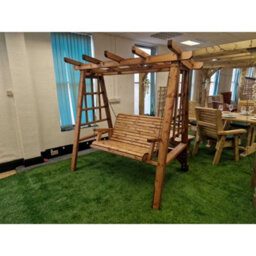 Churnet Valley Garden Furniture Ltd 2 Seater Valley Garden Swing Seat Hammock - L125 X W180 X H185 Cm- Minimal Assembly Required - Set Of Waterproof Cushions Included - thumbnail 2