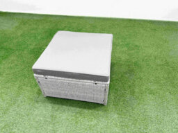 Fimous Pe Rattan Lounge Sofa Set 10 Seater Outdoor Garden Furniture Set Oblong Coffee Table Big Footstool 2 Side Table Light Grey - thumbnail 7