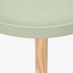 Sage Green Round Scandi Wooden End Tables For Living Room Tripod Legs - thumbnail 5