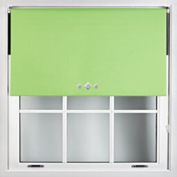 Furnished Thermal Blackout Roller Blinds With Triple Diamond Eyelets & Metal Fittings - Lime Green (W)135Cm (L)165Cm