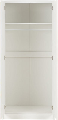 Seconique Malvern 2 Door Wardrobe In White Finish Hanging Rail And Shelf - image 1