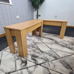 Kosy Koala Set Of 2 Dining Benches  Oak Effect Mdf Melamine Finish Kitchen Seating - thumbnail 7
