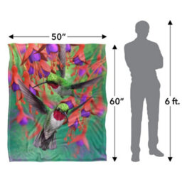 Royce Mcclure Silky Hummingbirds And Flowers Supersoft Blanket Multicoloured (152Cm X 127Cm) - thumbnail 5