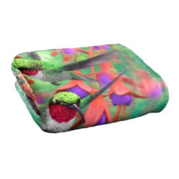 Royce Mcclure Silky Hummingbirds And Flowers Supersoft Blanket Multicoloured (152Cm X 127Cm) - thumbnail 3