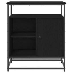 Berkfield Sideboard Black Oak 69X35X80 Cm Engineered Wood And Steel - thumbnail 6