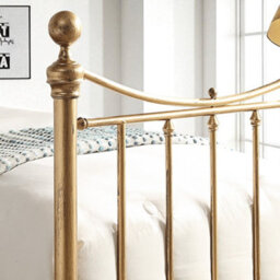OAT Home Hampstead Traditional Antique Brass Effect Single Metal Bed Frame - thumbnail 6