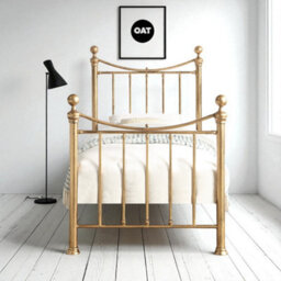 OAT Home Hampstead Traditional Antique Brass Effect Single Metal Bed Frame - thumbnail 2