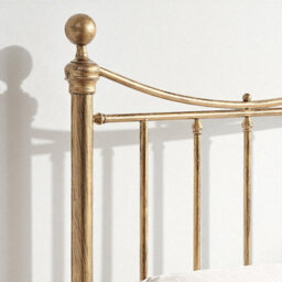 OAT Home Hampstead Traditional Antique Brass Effect Single Metal Bed Frame - thumbnail 4