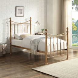 OAT Home Hampstead Traditional Antique Brass Effect Single Metal Bed Frame
