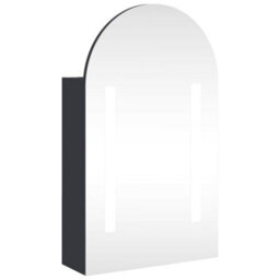 Walplus Bathroom Mirror Cabinet With Led Light Arched Grey 42X13X70 Cm - thumbnail 2