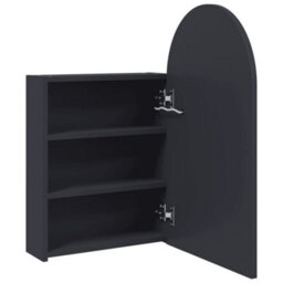 Walplus Bathroom Mirror Cabinet With Led Light Arched Grey 42X13X70 Cm - thumbnail 5