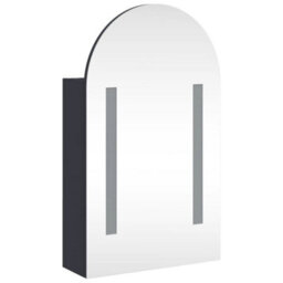 Walplus Bathroom Mirror Cabinet With Led Light Arched Grey 42X13X70 Cm - thumbnail 4