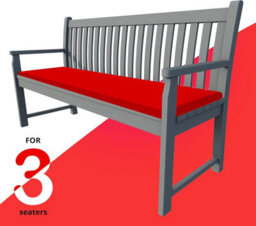 istyle mode 3 Seater Garden Bench Cushion Seatpad Indoor & Outdoor Use - Red - thumbnail 3