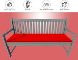 istyle mode 3 Seater Garden Bench Cushion Seatpad Indoor & Outdoor Use - Red - thumbnail 4