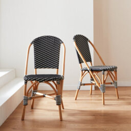 Sweeek - Pair Of Rattan Bistro Chairs And Polyrattan Black 30X45X170 Cm - Montmartre - thumbnail 5