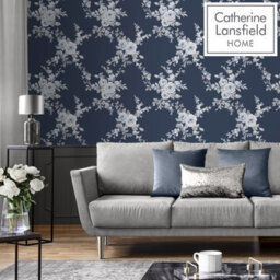 Muriva Catherine Lansfield Designer Canterbury Floral Country Bouquets Wallpaper Blue 165505 - thumbnail 5