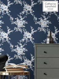 Muriva Catherine Lansfield Designer Canterbury Floral Country Bouquets Wallpaper Blue 165505 - thumbnail 2