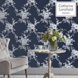 Muriva Catherine Lansfield Designer Canterbury Floral Country Bouquets Wallpaper Blue 165505 - thumbnail 3