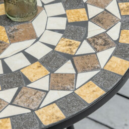 Wyld Haus Nabaha 60Cm Grey Mosaic Ceramic Outdoor Bistro Table With Powder-Coated Metal Frame - thumbnail 8